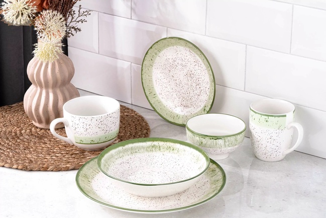 Фото ракурс 4 - Біло-зелена чашка Ardesto артикул AR2950SWG No color FW2025