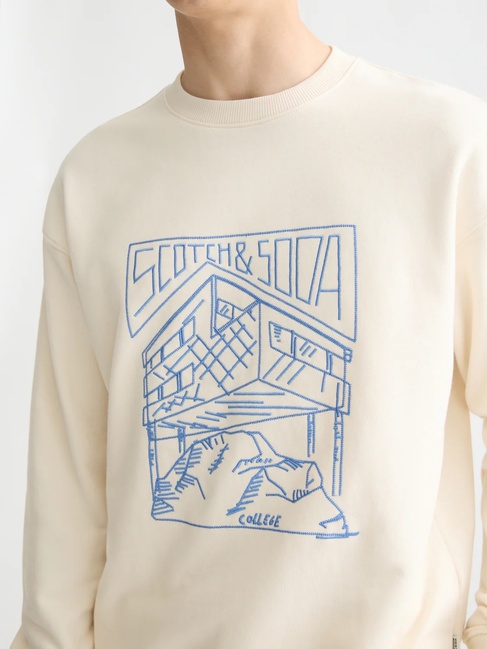 Чоловічий бежевий світшот SCOTCH & SODA артикул 181521 270 FW2025 Фото ракурс 4 - Чоловічий бежевий світшот SCOTCH & SODA артикул 181521 270 FW2025