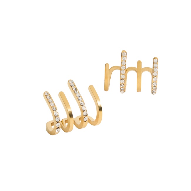 Женские золотые серьги Parfois артикул 228372 _GD SS2025 Фото ракурс 2 - Женские золотые серьги Parfois артикул 228372 _GD SS2025