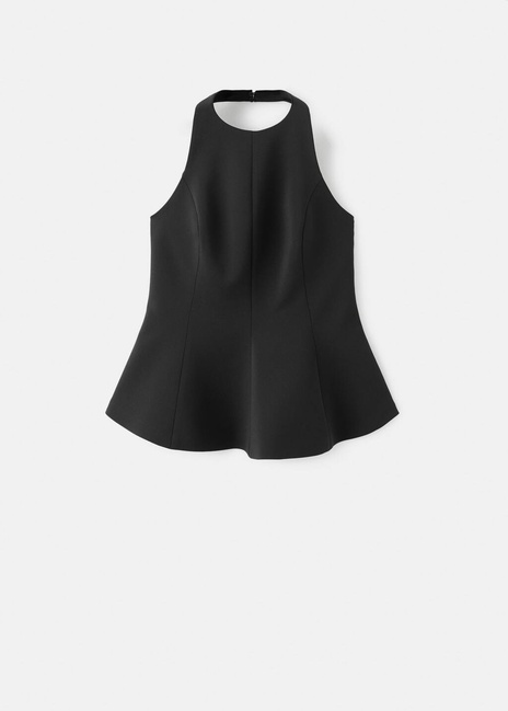 Женский черный топ Mango артикул 17069111 99 1 season Фото ракурс 4 - Женский черный топ Mango артикул 17069111 99 1 season