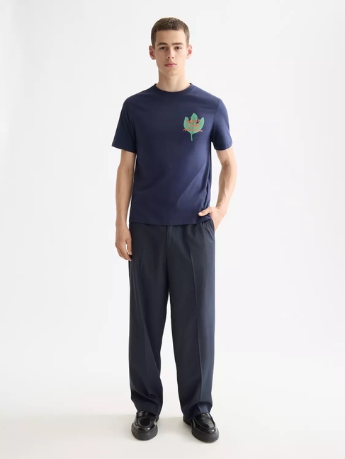 Чоловіча синя футболка SCOTCH & SODA артикул 181302 410 FW2025 Фото ракурс 3 - Чоловіча синя футболка SCOTCH & SODA артикул 181302 410 FW2025