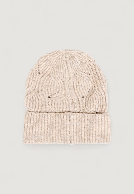 Фото ракурс 2 - Жіноча бежева шапка Only артикул 15350756 Humus FW2025