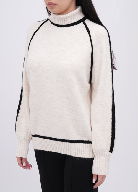 Фото ракурс 3 - Жіночий молочний светр EQUILIBRI артикул W342 013 001 MILK FW2025
