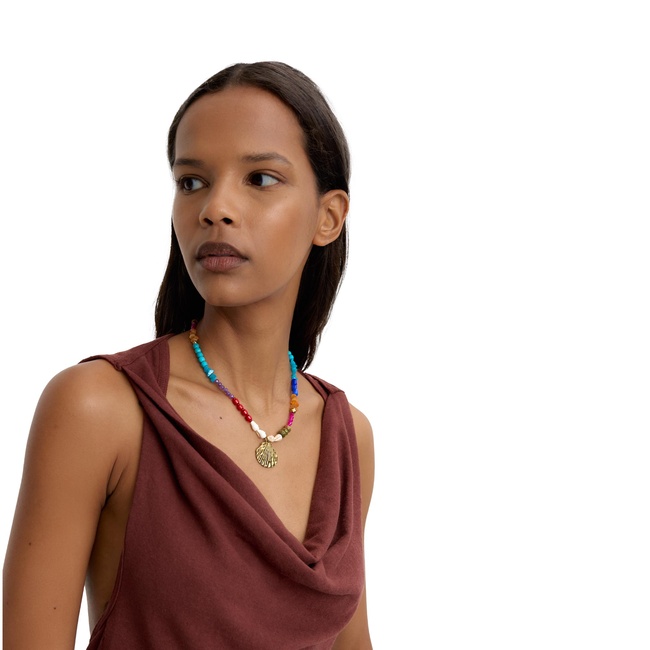 Женское разноцветное ожерелье Parfois артикул 234939 _BM FW2025 Фото ракурс 4 - Женское разноцветное ожерелье Parfois артикул 234939 _BM FW2025