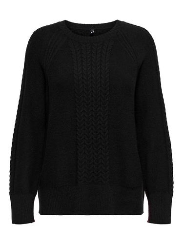 Фото ракурс 1 - Жіночий чорний светр Only артикул 15351112 Black FW2025