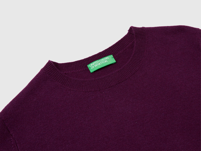 Женский бордовый свитер Benetton артикул 1002D1K01 20R 25A Фото ракурс 3 - Женский бордовый свитер Benetton артикул 1002D1K01 20R 25A