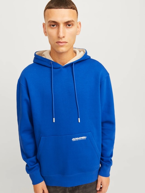 Фото ракурс 7 - Мужское синее худи Jack & Jones  артикул 12256534 NAUTICAL BLUE FW2024