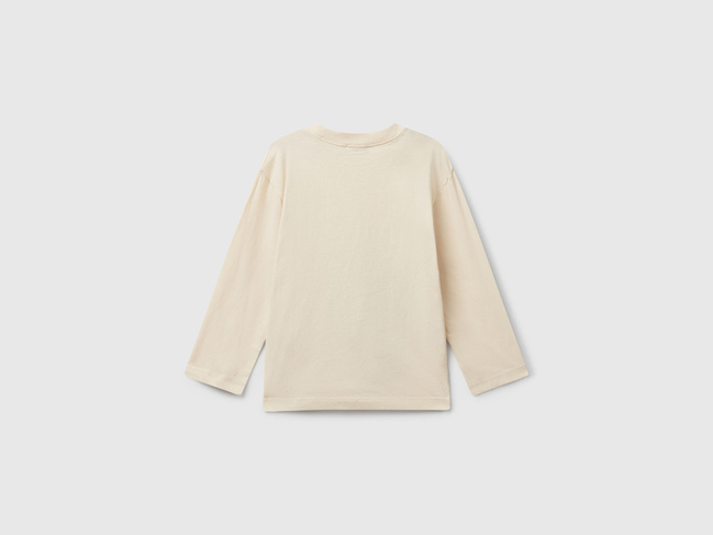 Бежевий лонгслів для хлопчиків Benetton артикул 35RYG10K4.P 3C9 25A Фото ракурс 2 - Бежевий лонгслів для хлопчиків Benetton артикул 35RYG10K4.P 3C9 25A