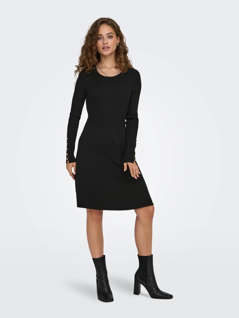 Жіноча чорна сукня Only артикул 15349500 Black FW2025 Фото ракурс 5 - Жіноча чорна сукня Only артикул 15349500 Black FW2025