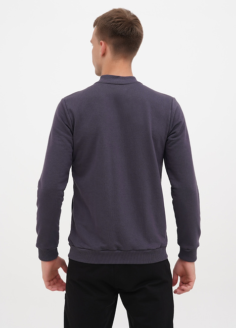 Фото ракурс 2 - Мужская серая куртка EQUILIBRI артикул M Bomber Zip Grey FW2023