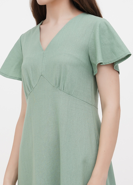 Фото ракурс 4 - Жіноча зелена сукня EQUILIBRI  артикул SVT Dress Linen MN Green SS2023