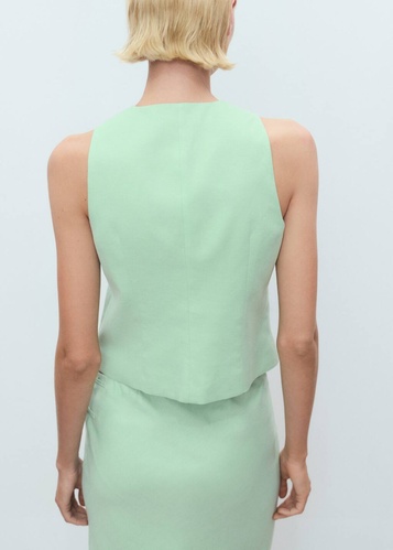 Фото ракурс 2 - Женский зеленый жилет Mango артикул 17091140 40 1 season