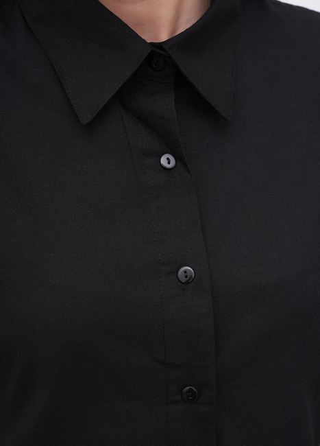 Жіноча чорна блузка EQUILIBRI артикул W421 021 001 Black FW2025 Фото ракурс 4 - Жіноча чорна блузка EQUILIBRI артикул W421 021 001 Black FW2025