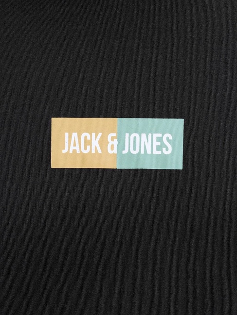 Мужская черная футболка Jack & Jones артикул 12278509 Black FW2025 Фото ракурс 6 - Мужская черная футболка Jack & Jones артикул 12278509 Black FW2025