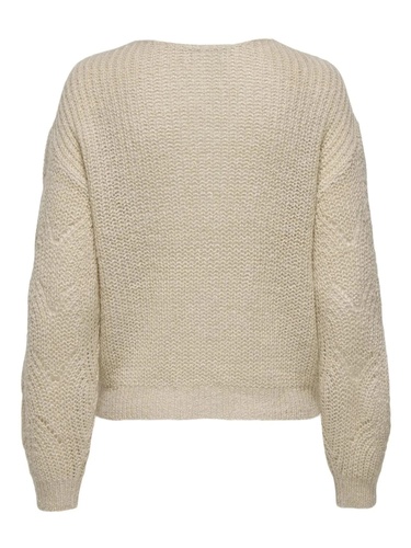 Фото ракурс 2 - Жіночий бежевий светр Only артикул 15302387 Frosted Almond FW2025