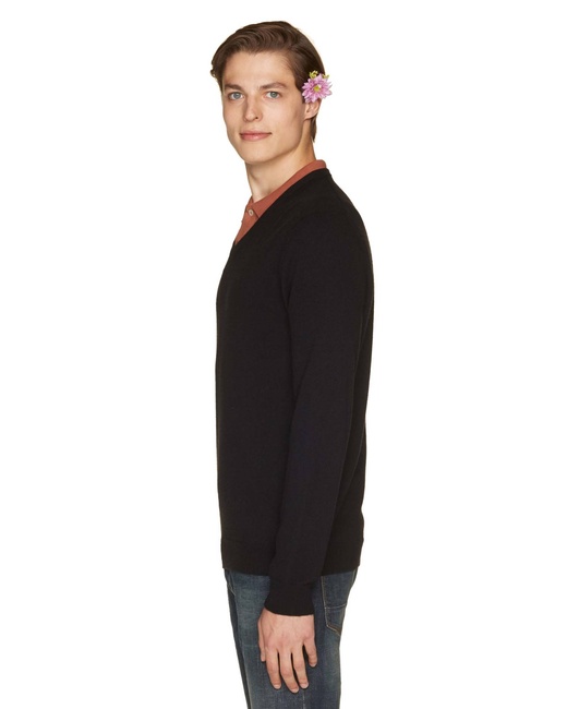 Фото ракурс 3 - Мужской черный джемпер Benetton артикул 1002U4407 100 25A