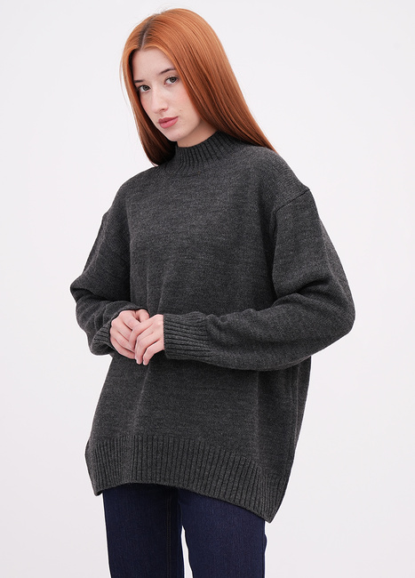 Фото ракурс 1 - Жіночий сірий светр EQUILIBRI артикул W342 061 000 Dark grey FW2025