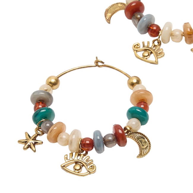 Женские разноцветные серьги Parfois артикул 238745 _HM FW2025 Фото ракурс 2 - Женские разноцветные серьги Parfois артикул 238745 _HM FW2025