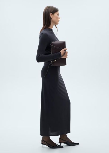 Фото ракурс 4 - Жіночий синій лонгслів Mango артикул 77009089 52 7 season