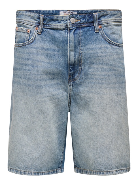 Чоловічі сині шорти ONLY & SONS артикул 22029085 Medium Blue Denim SS2025 Фото ракурс 3 - Чоловічі сині шорти ONLY & SONS артикул 22029085 Medium Blue Denim SS2025