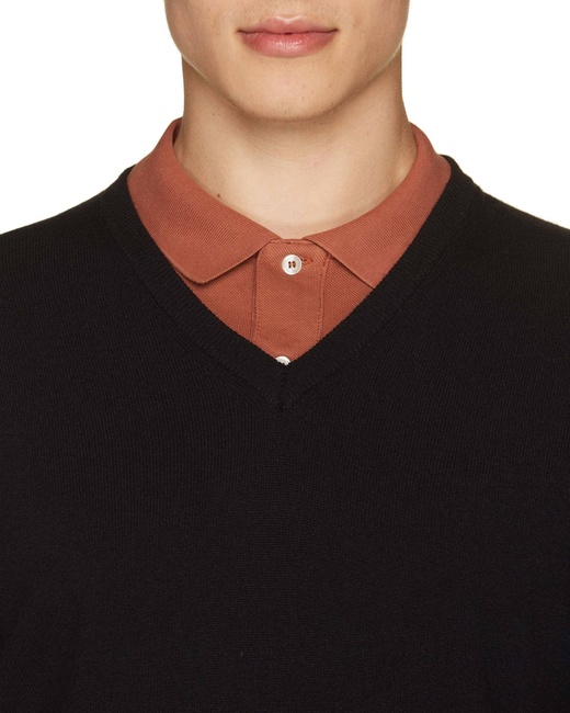 Фото ракурс 5 - Мужской черный джемпер Benetton артикул 1002U4407 100 25A