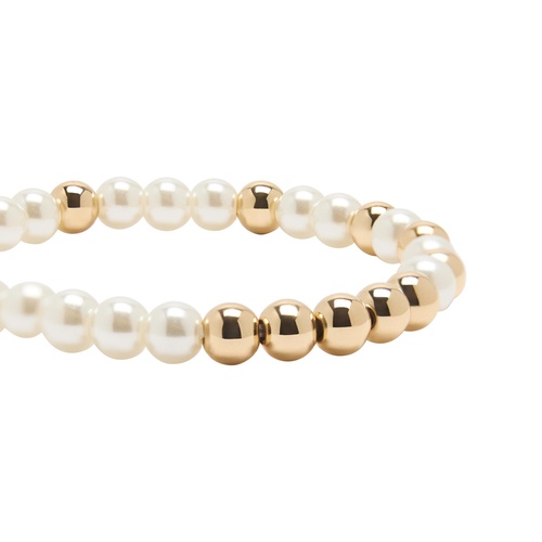 Фото ракурс 2 - Женский бело-золотой браслет Parfois артикул 239645 _PE FW2025