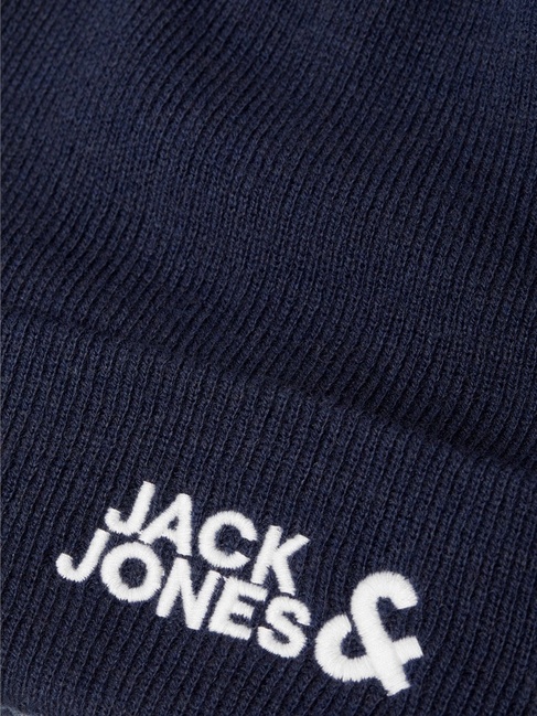 Фото ракурс 3 - Чоловіча синя шапка Jack & Jones  артикул 12092815 Navy Blazer FW2024