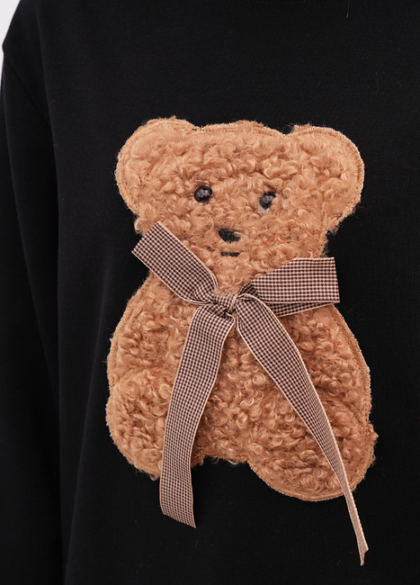 Женский черный свитшот EQUILIBRI артикул W231 041 000 Black FW2025 Фото ракурс 4 - Женский черный свитшот EQUILIBRI артикул W231 041 000 Black FW2025