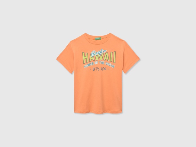 Помаранчева футболка для хлопчиків Benetton артикул 3I1XC10P7.G 2L2 25E Фото ракурс 1 - Помаранчева футболка для хлопчиків Benetton артикул 3I1XC10P7.G 2L2 25E