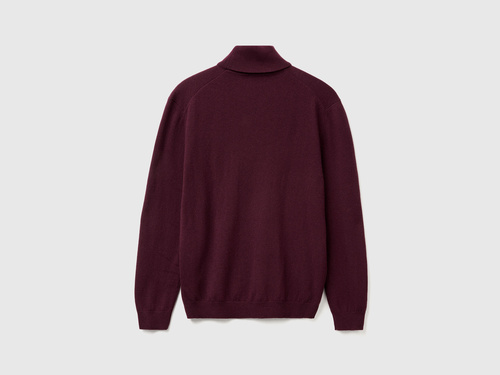 Фото ракурс 2 - Мужская бордовая водолазка Benetton артикул 1002U2180 34D 25A