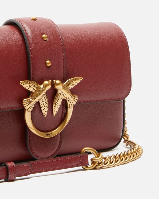 Жіноча бордова сумка Pinko артикул 104340-A0QO Y1HQ FW2025 Фото ракурс 3 - Жіноча бордова сумка Pinko артикул 104340-A0QO Y1HQ FW2025