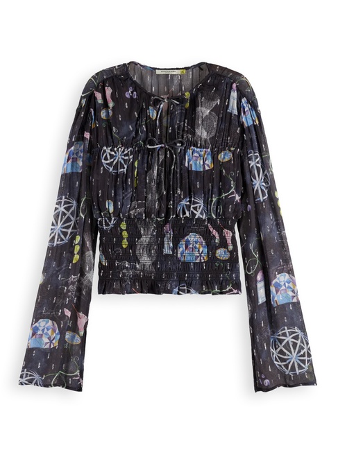 Жіноча чорна блузка SCOTCH & SODA артикул U9B00947T U024 FW2025 Фото ракурс 5 - Жіноча чорна блузка SCOTCH & SODA артикул U9B00947T U024 FW2025