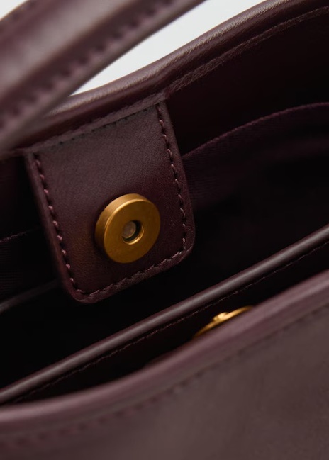 Жіноча бордова сумка Mango артикул 17042924 78 1 season Фото ракурс 4 - Жіноча бордова сумка Mango артикул 17042924 78 1 season