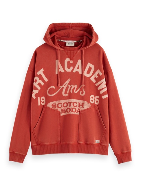 Фото ракурс 4 - Чоловіче червонe худі SCOTCH & SODA артикул 181283 610 FW2025