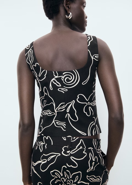 Женский черный жилет Mango артикул 17071163 99 1 season Фото ракурс 2 - Женский черный жилет Mango артикул 17071163 99 1 season