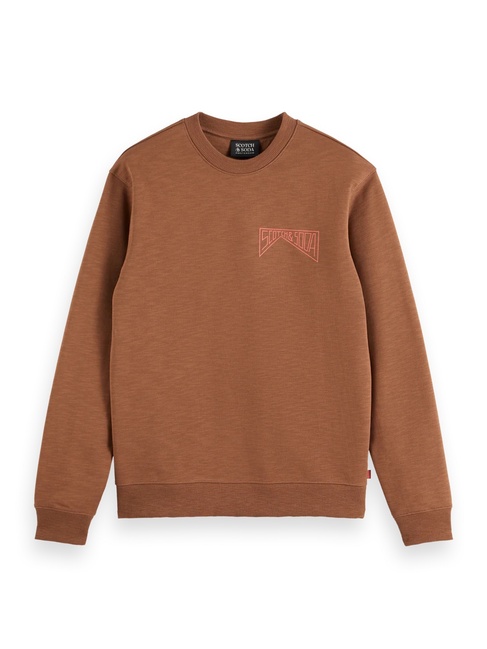 Мужской коричневый свитшот SCOTCH & SODA артикул 181285 261 FW2025 Фото ракурс 5 - Мужской коричневый свитшот SCOTCH & SODA артикул 181285 261 FW2025