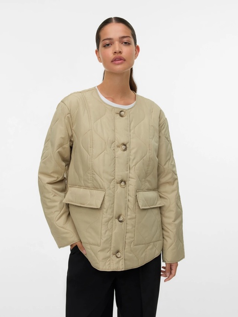 Женская бежевая куртка Vero Moda артикул 10331508 EUCALYPTUS FW2025 Фото ракурс 1 - Женская бежевая куртка Vero Moda артикул 10331508 EUCALYPTUS FW2025