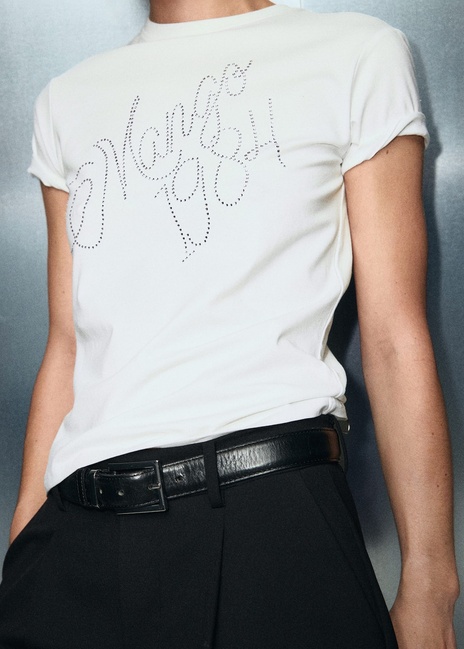 Фото ракурс 1 - Жіноча біла футболка Mango артикул 17039116 01 1 season