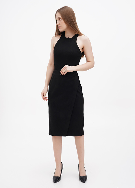 Фото ракурс 1 - Женская чёрная юбка EQUILIBRI артикул SVT Skirt Zap Black FW2024