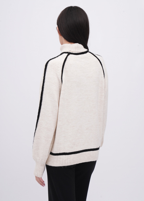 Фото ракурс 2 - Жіночий молочний светр EQUILIBRI артикул W342 013 001 MILK FW2025