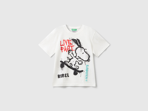 Фото ракурс 1 - Белая футболка Benetton для мальчиков артикул 3X1SG10JW.P 074 25A