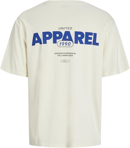 Фото ракурс 2 - Мужская белая футболка Jack & Jones артикул 12268268 antique white FW2025