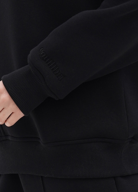 Фото ракурс 4 - Жіночий чорний світшот EQUILIBRI  артикул OD Sweat EQ Black FW2024