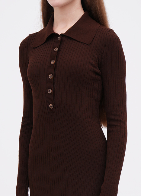 Фото ракурс 3 - Жіноча коричнева сукня EQUILIBRI артикул W352 032 000 Brown FW2025