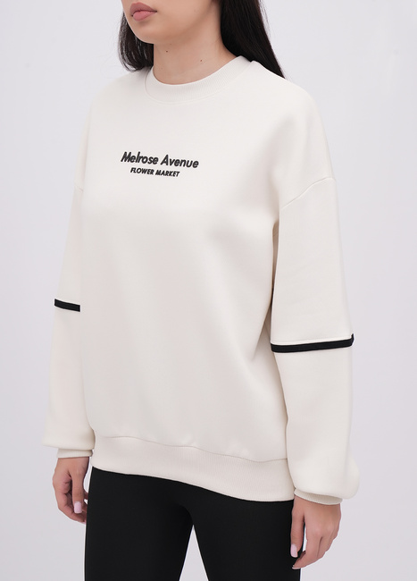 Жіночий молочний світшот EQUILIBRI артикул W231 035 000 MILK FW2025 Фото ракурс 3 - Жіночий молочний світшот EQUILIBRI артикул W231 035 000 MILK FW2025