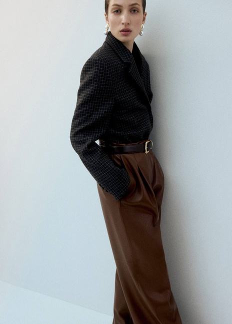 Жіночі бежеві брюки Mango артикул 27051290 09 2 season Фото ракурс 3 - Жіночі бежеві брюки Mango артикул 27051290 09 2 season