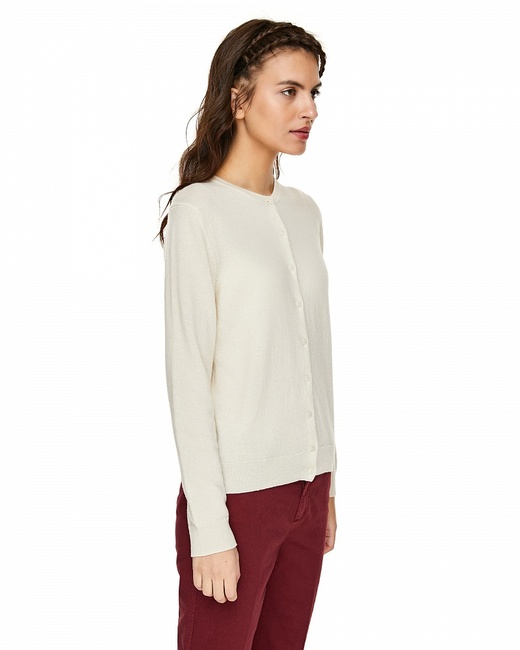 Жіночий білий кардиган Benetton артикул 1002D5485 000 25A Фото ракурс 5 - Жіночий білий кардиган Benetton артикул 1002D5485 000 25A