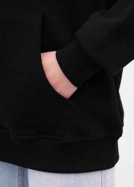 Фото ракурс 4 - Женское черное худи EQUILIBRI артикул W232 016 000 Black FW2025