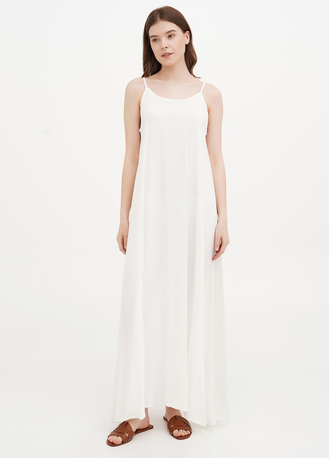 Жіночий білий сарафан EQUILIBRI артикул W451 011 000 White SS2025 Фото ракурс 1 - Жіночий білий сарафан EQUILIBRI артикул W451 011 000 White SS2025