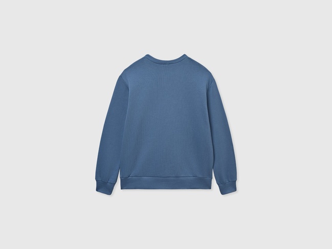 Синий свитшот для мальчиков Benetton артикул 3J68C10N2.G 11W 25P Фото ракурс 2 - Синий свитшот для мальчиков Benetton артикул 3J68C10N2.G 11W 25P